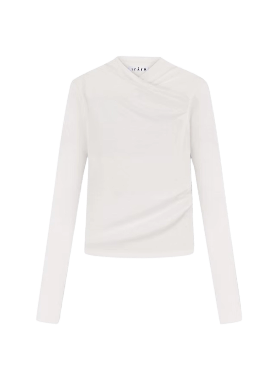 Лонгслів із змішаної вовни молочного кольору product image