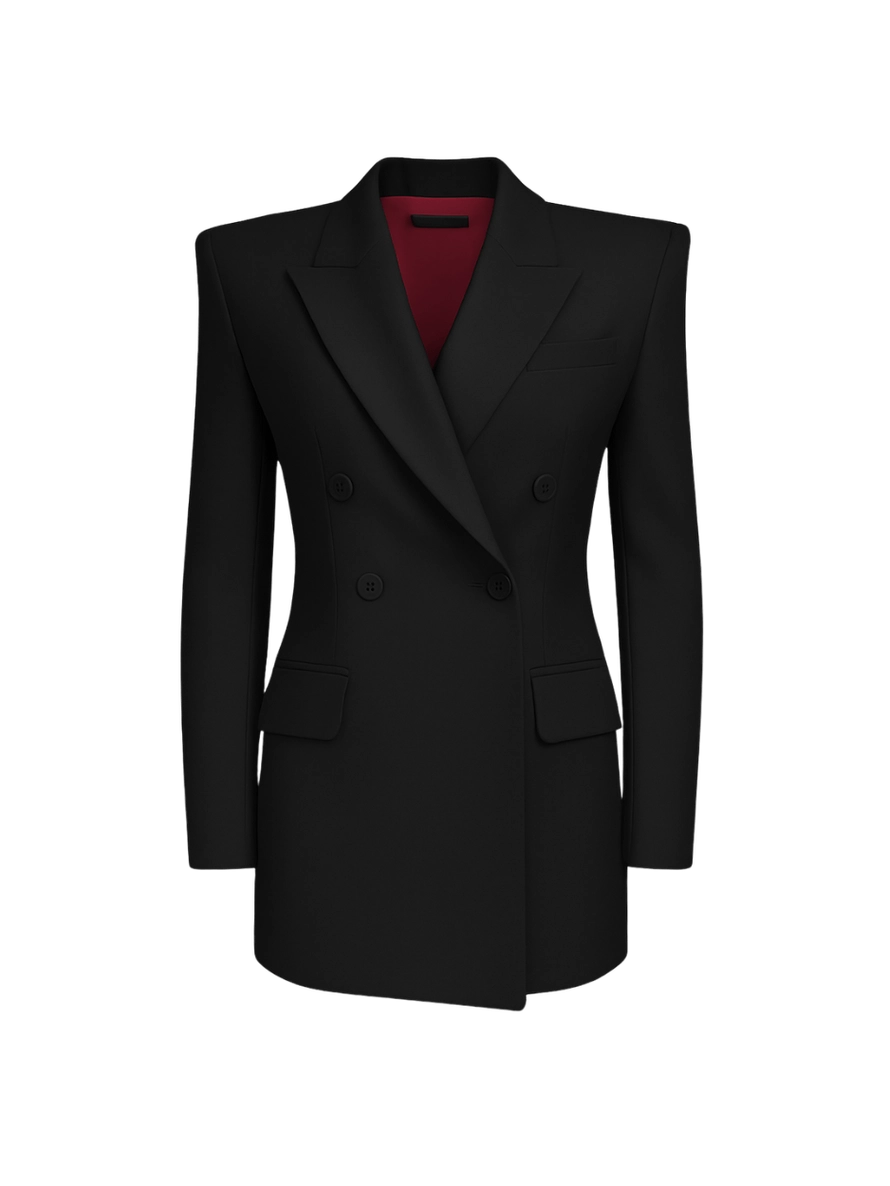 Чорний двобортний жакет product image