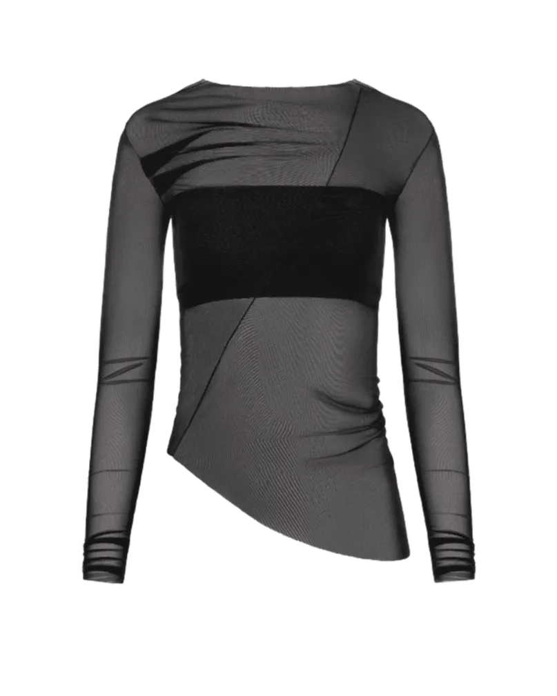 Асиметричний лонгслів в сітку product image