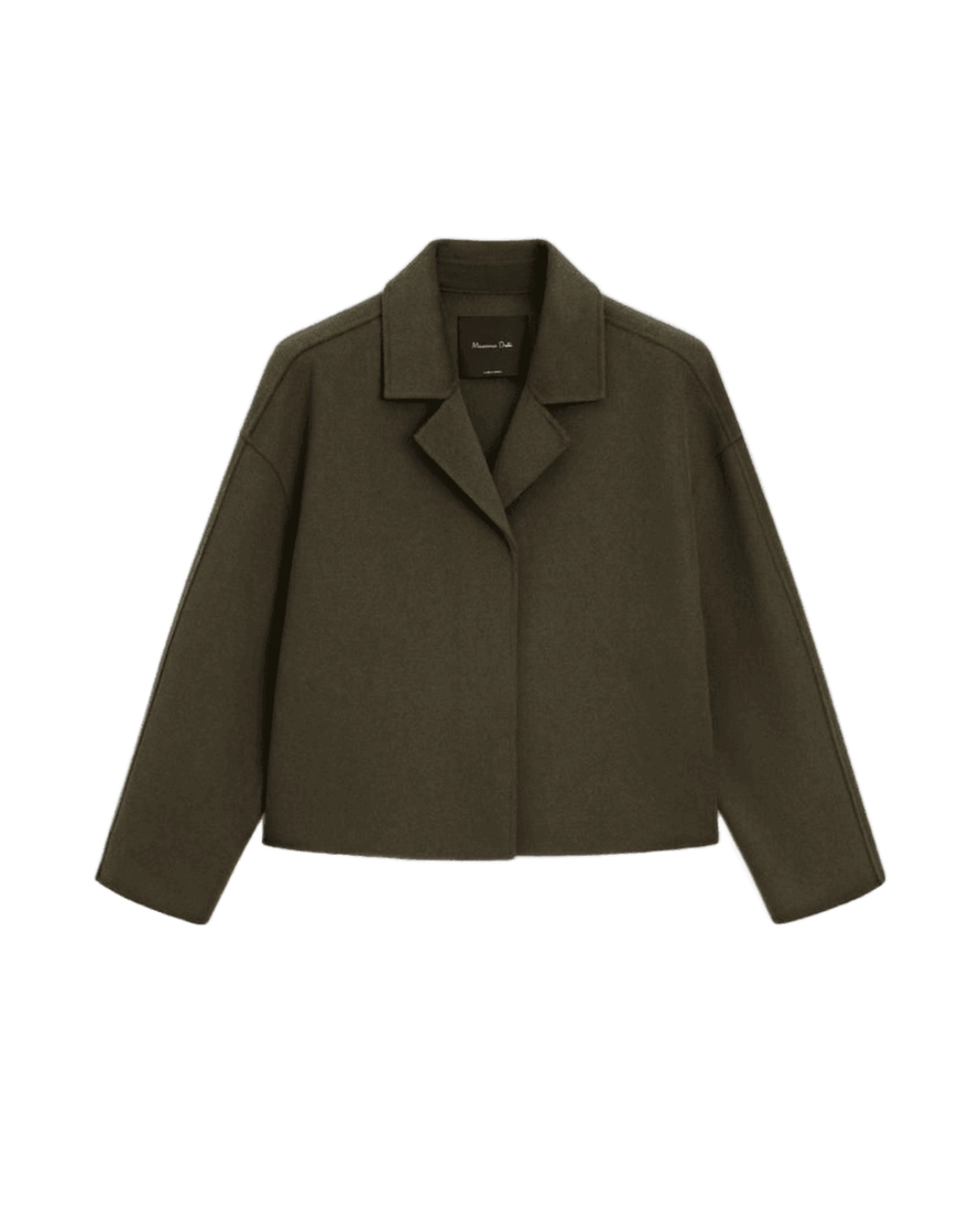 Short wool-based coat with an accented fastening product image