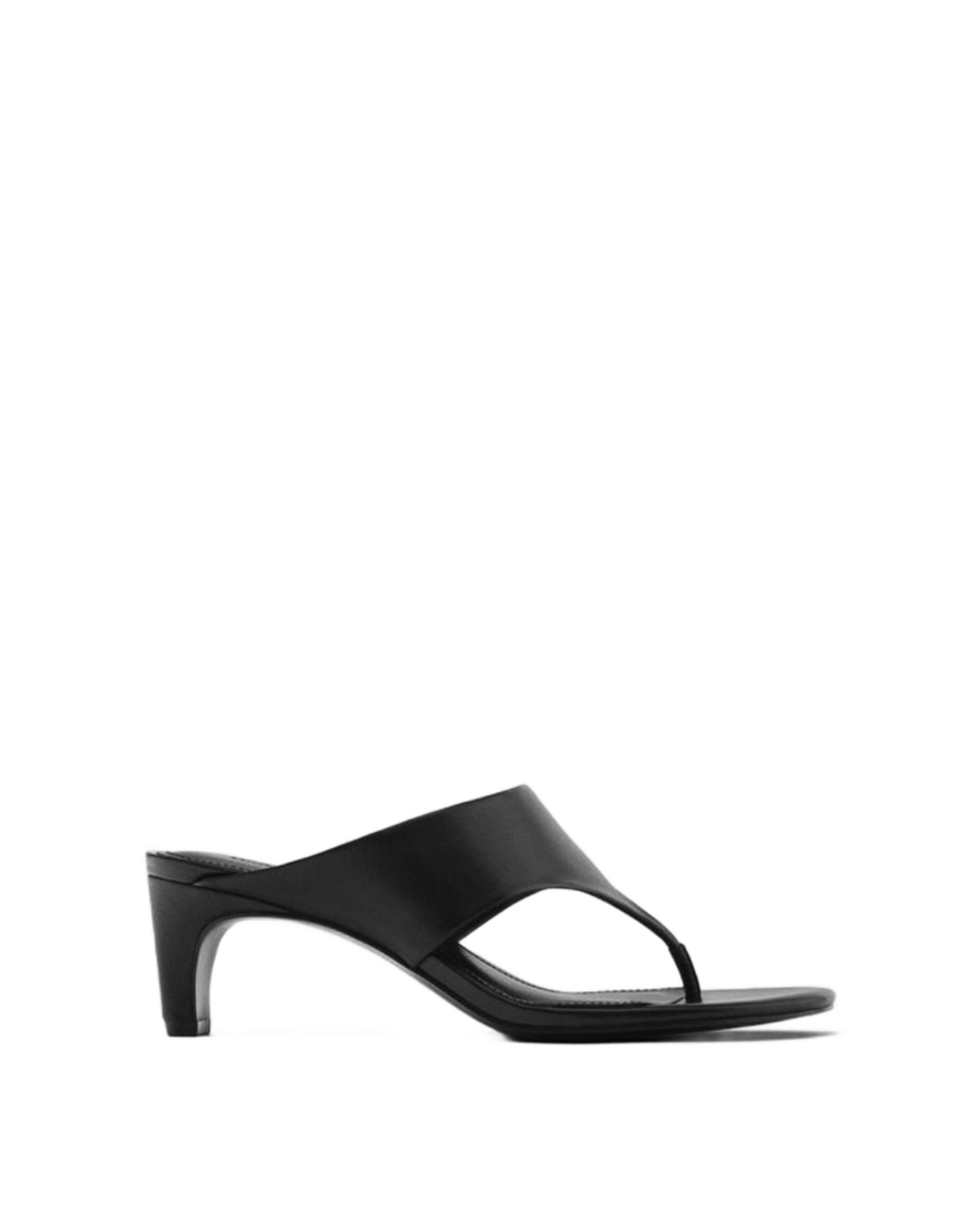 Босоніжки зі шкіри наппа на підборах product image